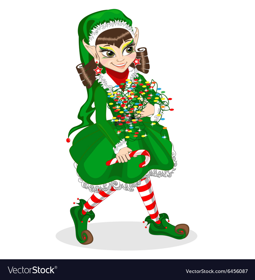 Christmas elf with lights