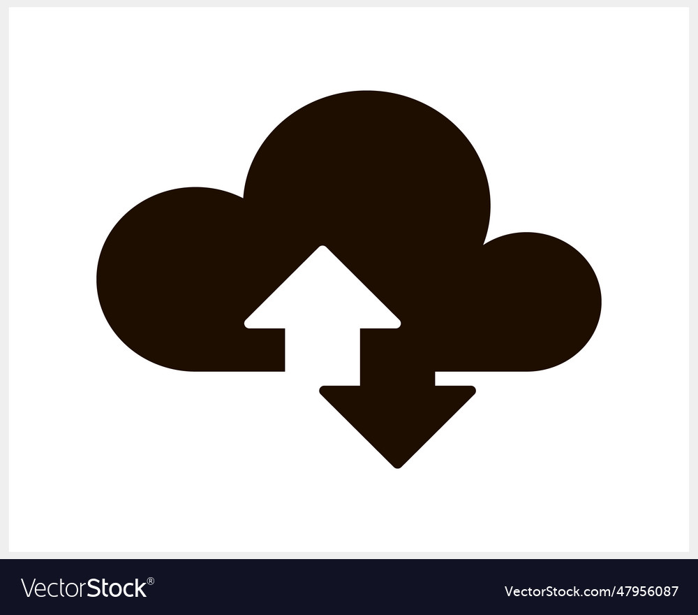 Cloud with arrow icon isolated storage vector image Cloud with arrow icon isolated storage
