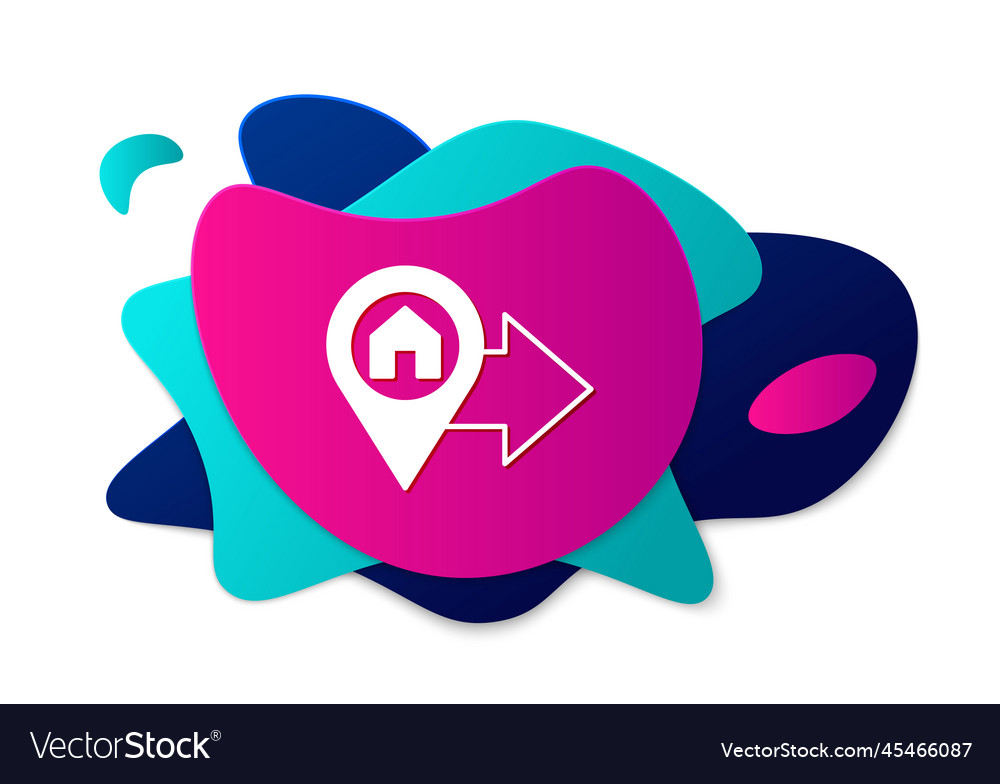Color map pointer with house icon isolated vector image Color map pointer with house icon isolated