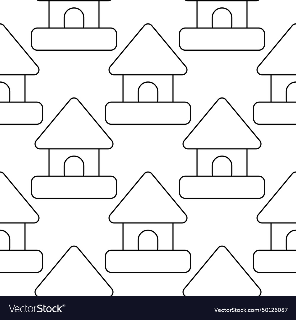 Constructor build house children day pattern line Vector Image Constructor build house children day pattern line
