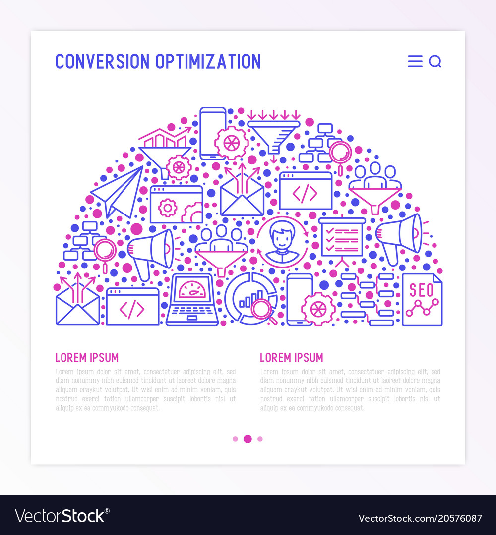 Conversion optimization concept in half circle