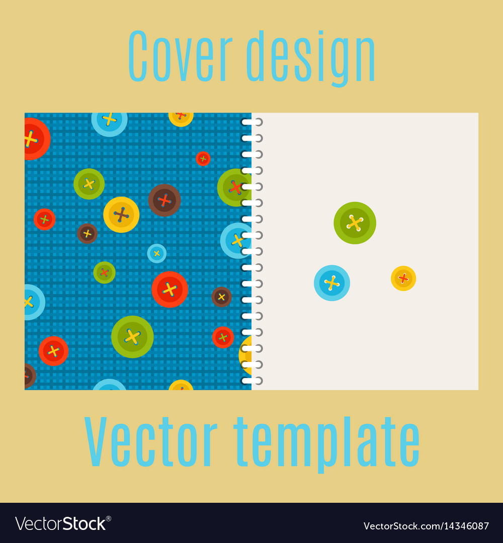 Cover design with colorful buttons pattern
