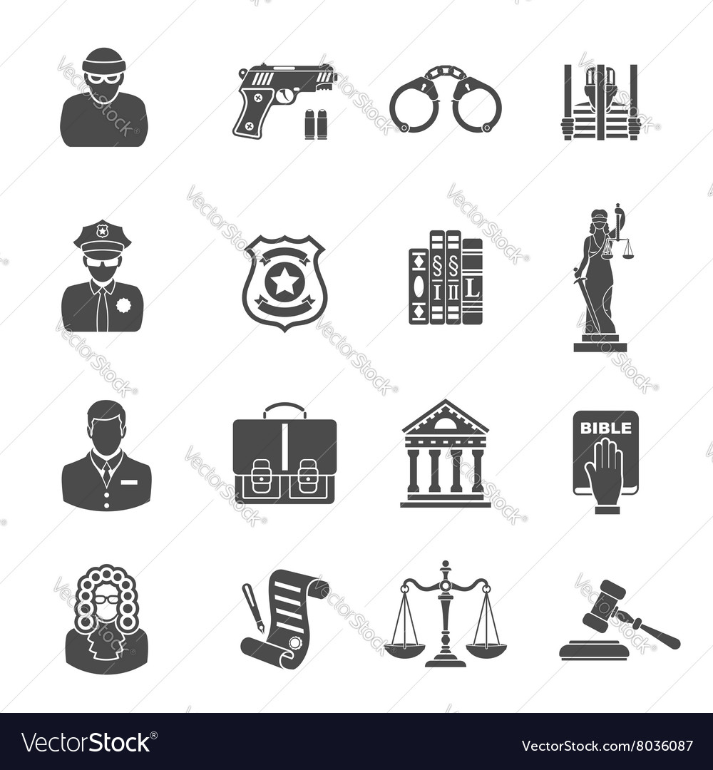 Crime And Punishment Icons Royalty Free Vector Image