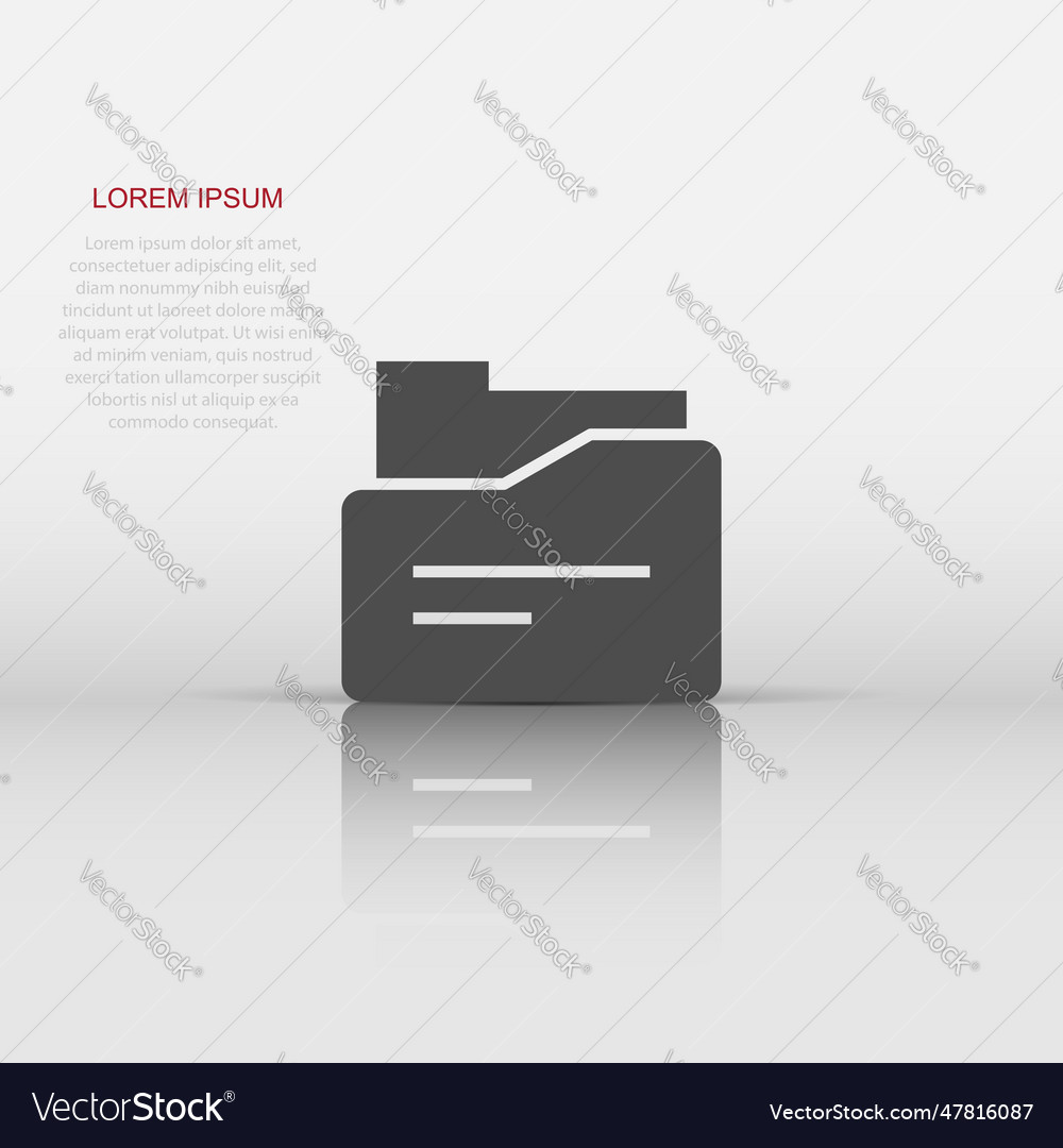File folder icon in flat style documents archive