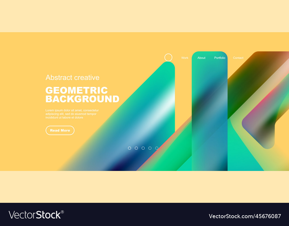 Fluid gradient triangles landing page background vector image Fluid gradient triangles landing page background