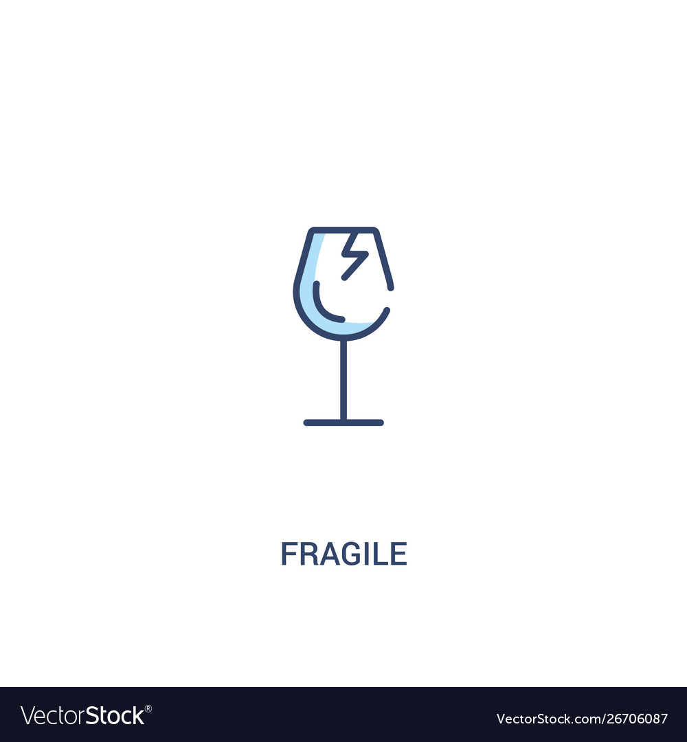 Fragile concept 2 colored icon simple line vector image Fragile concept 2 colored icon simple line