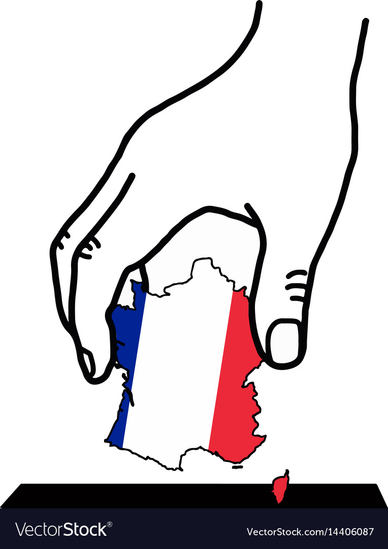 Hand voting with franch map color flag