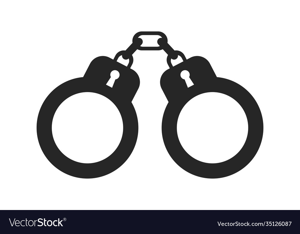 Handcuffs simple icon flat style element Vector Image