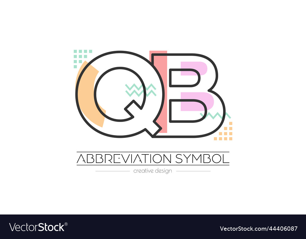 Letters q and b merging of two initials vector image Letters q and b merging of two initials