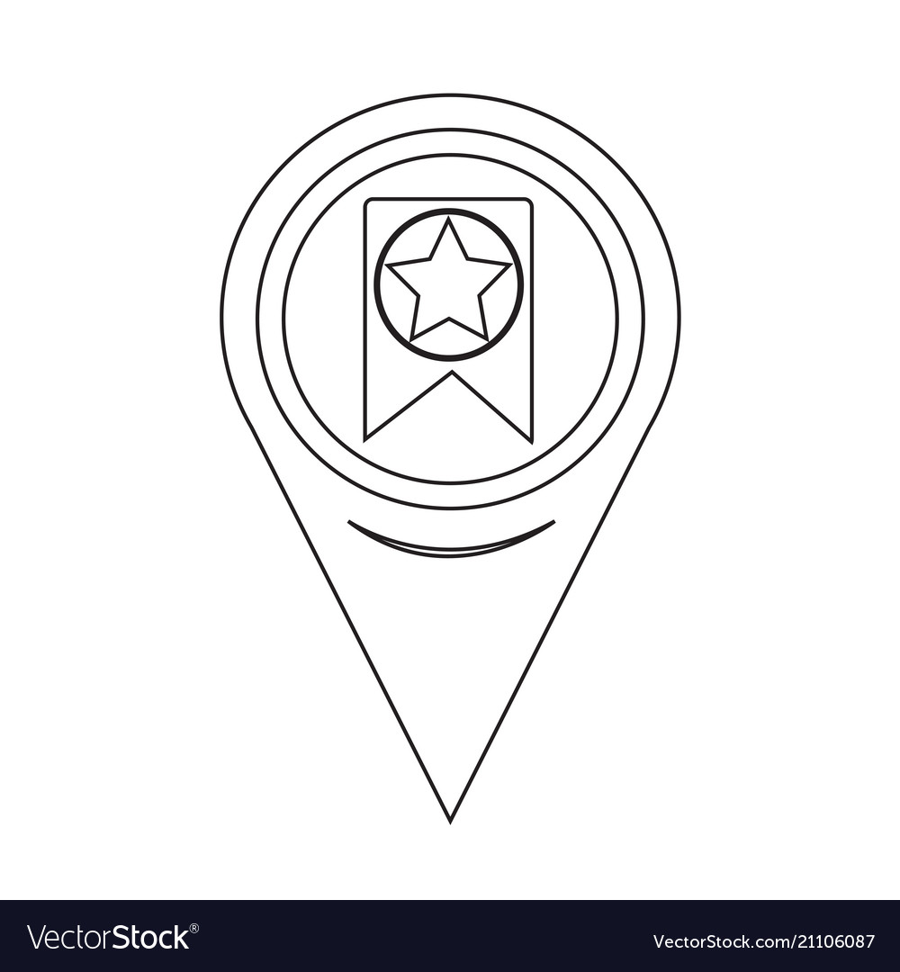 Map pointer web bookmark ribbon icon vector image Map pointer web bookmark ribbon icon