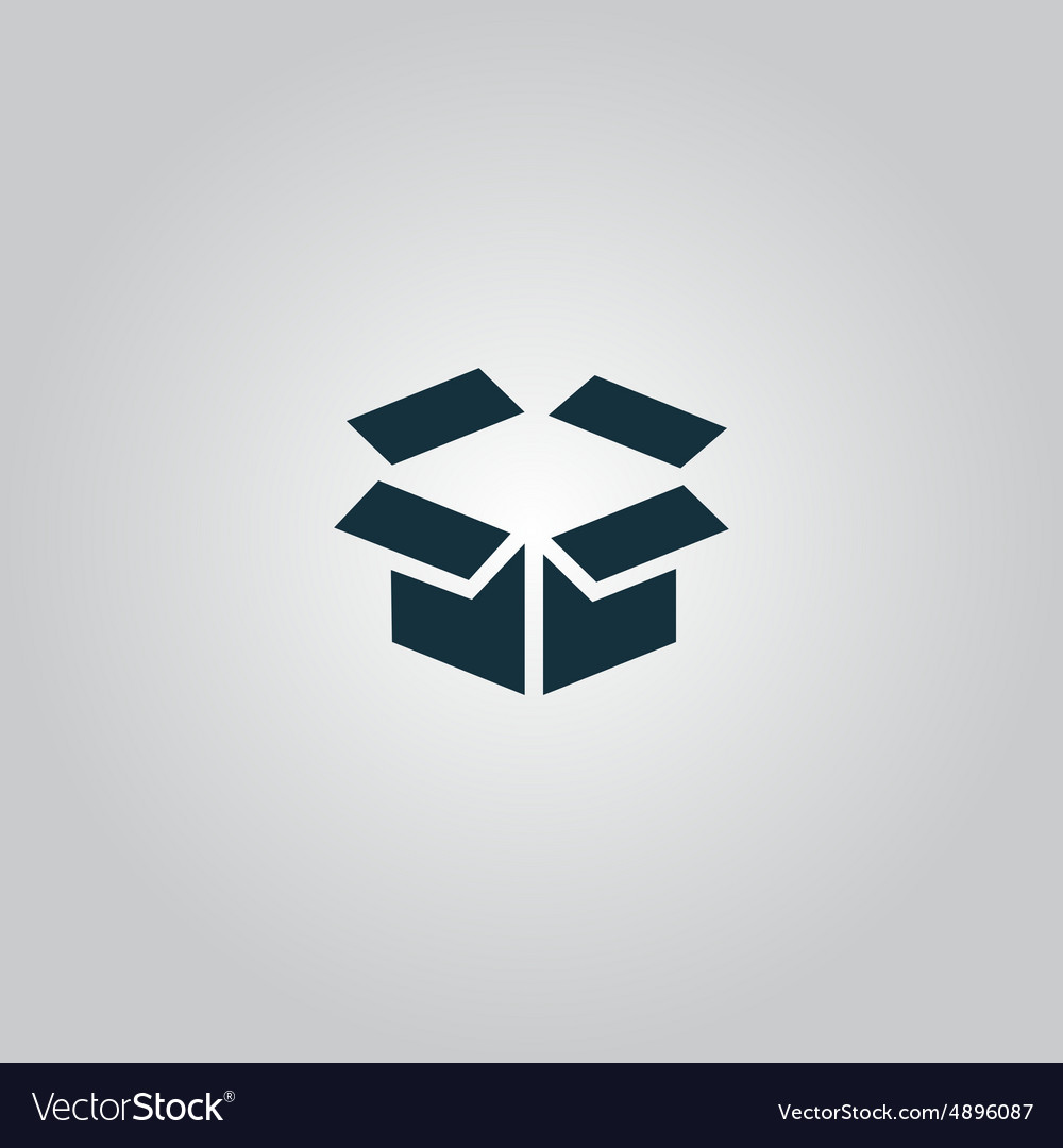 Open Box Icon - Flat Style