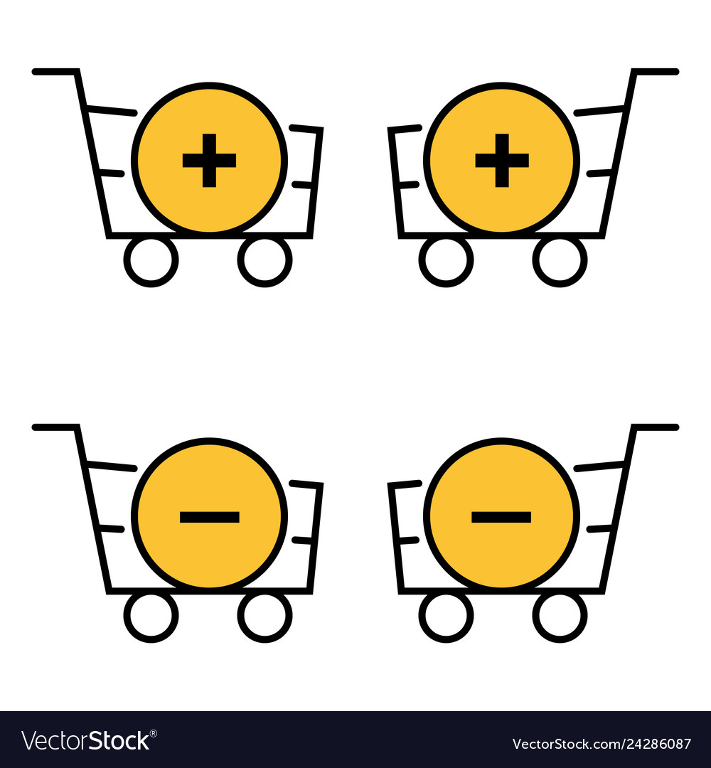 Plus Minus Basket Icons
