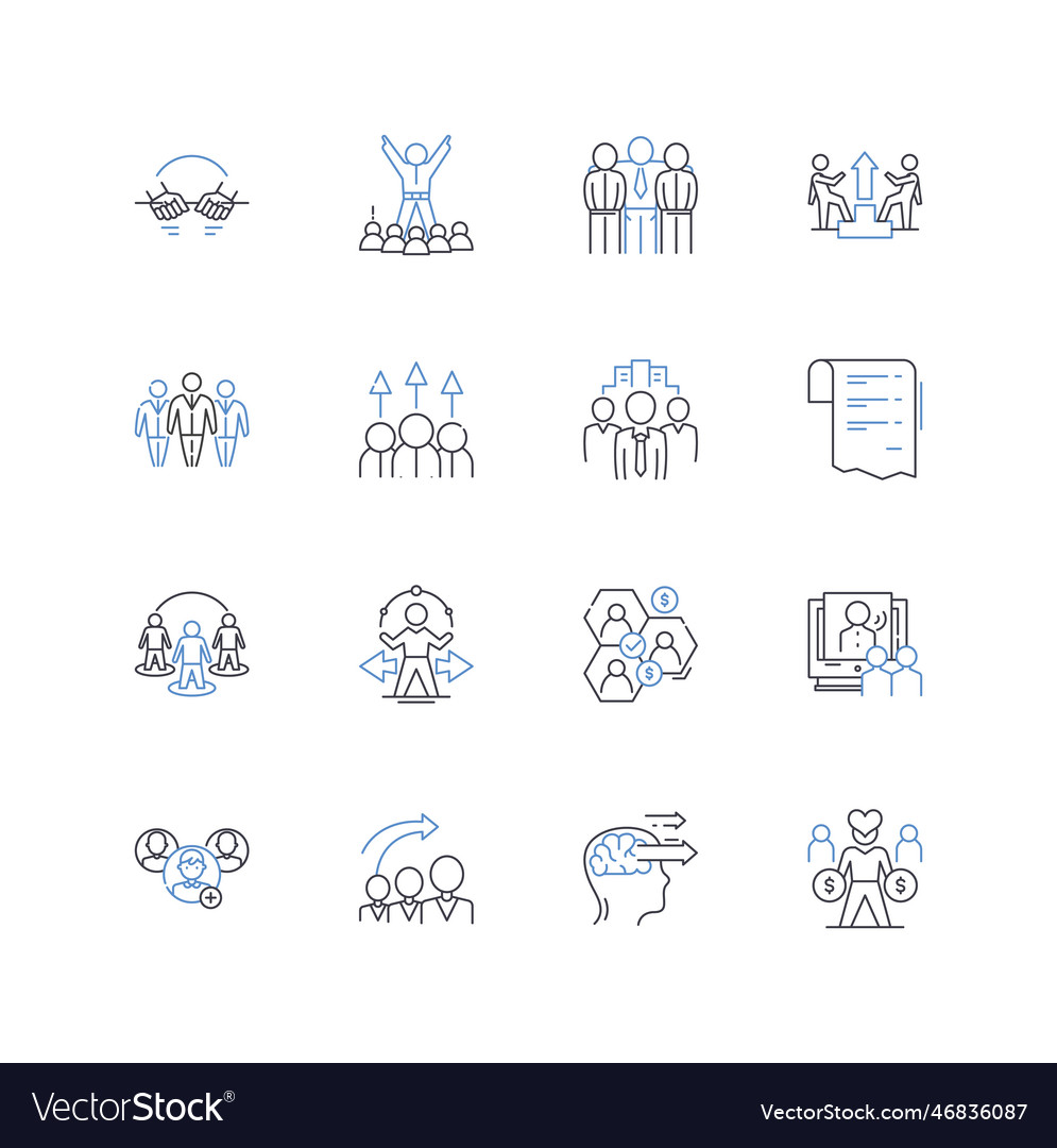 Professional workforce line icons collection Vector Image