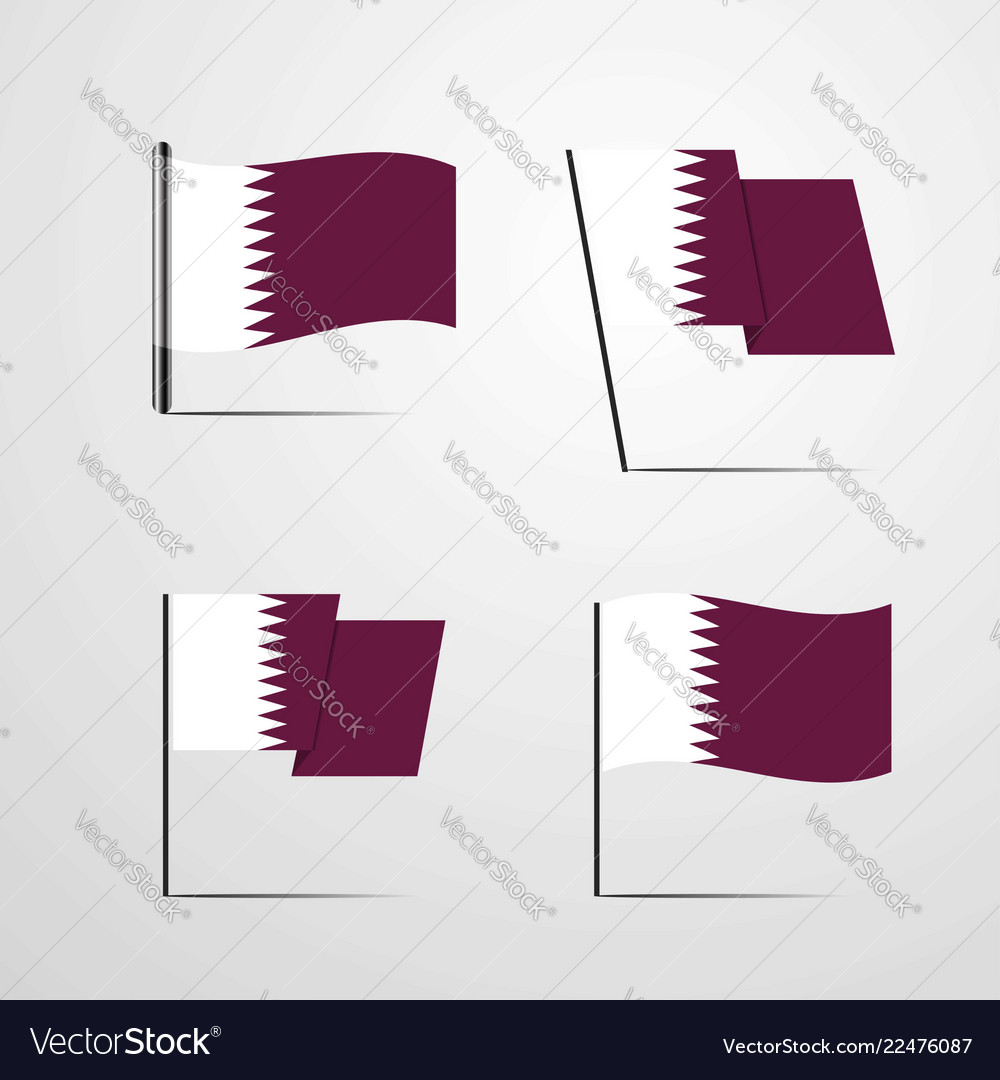 Qatar waving flag set design