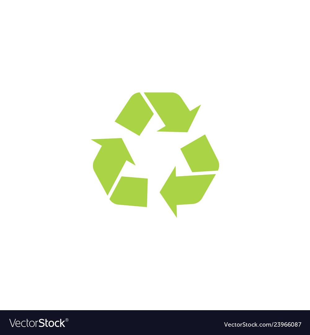 Recycle triangle icon with arrows in a flat style vector image Recycle triangle icon with arrows in a flat style