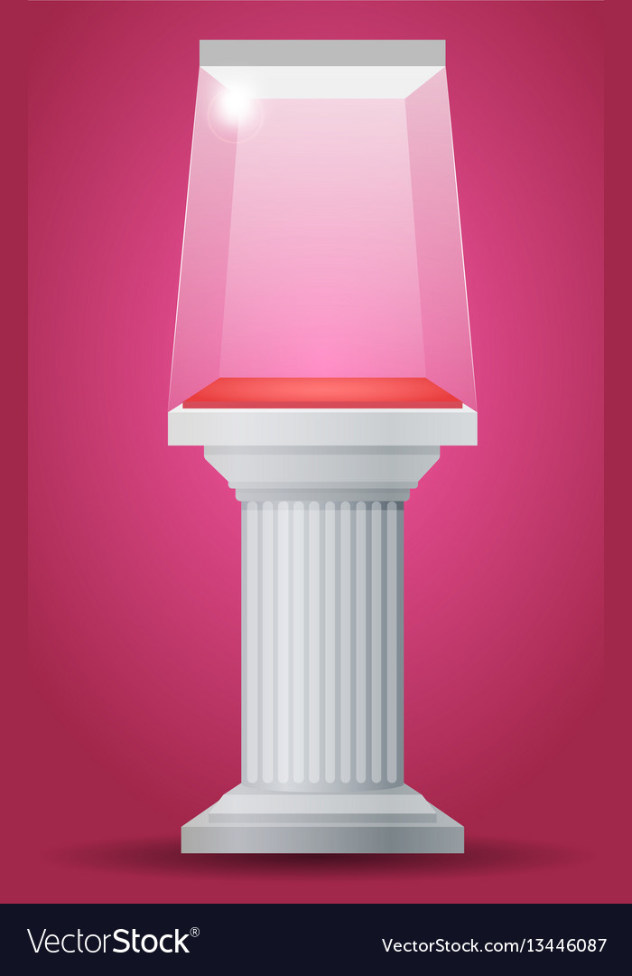 Showcase on column pedestal Royalty Free Vector Image