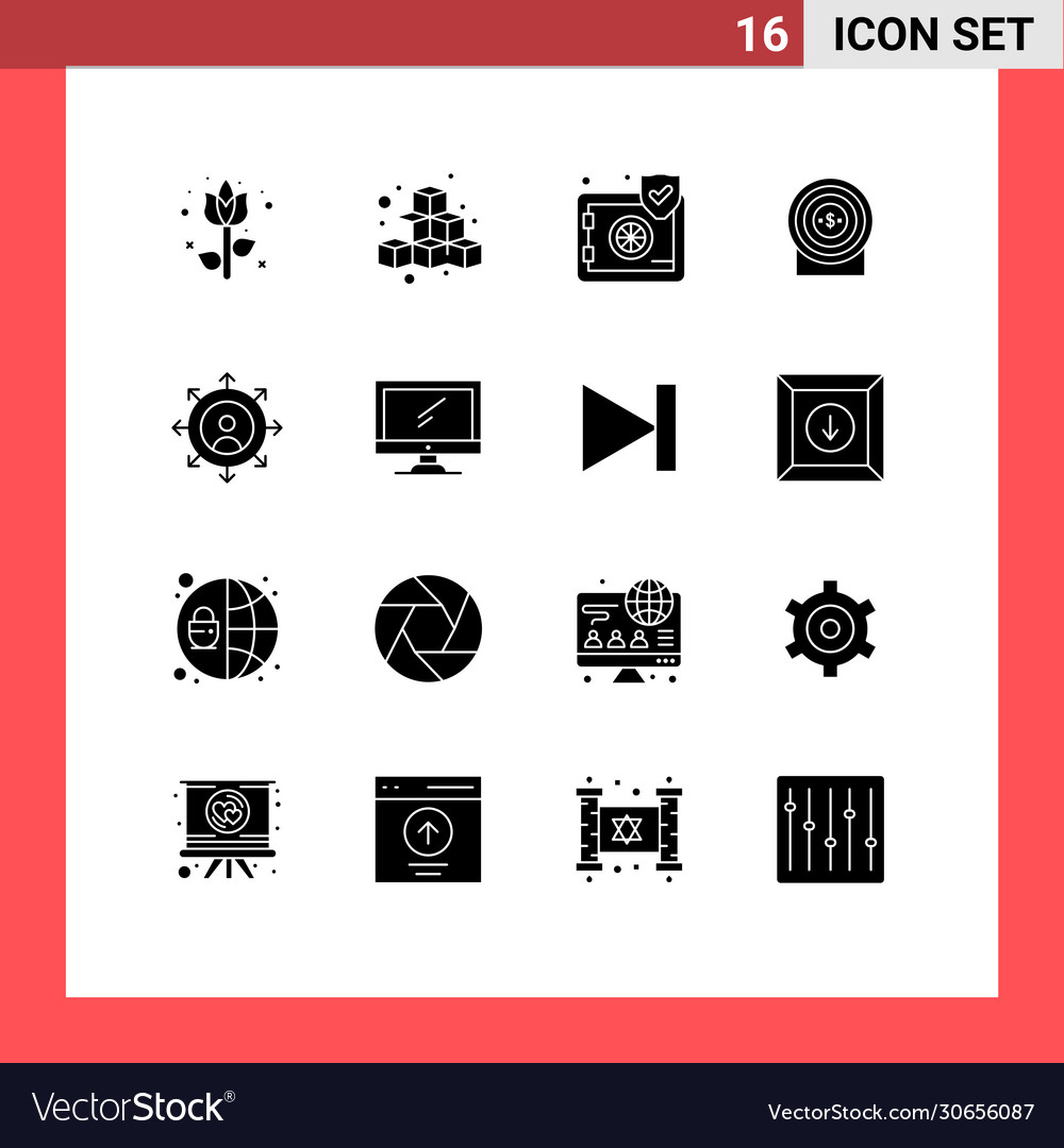 User interface pack 16 basic solid glyphs