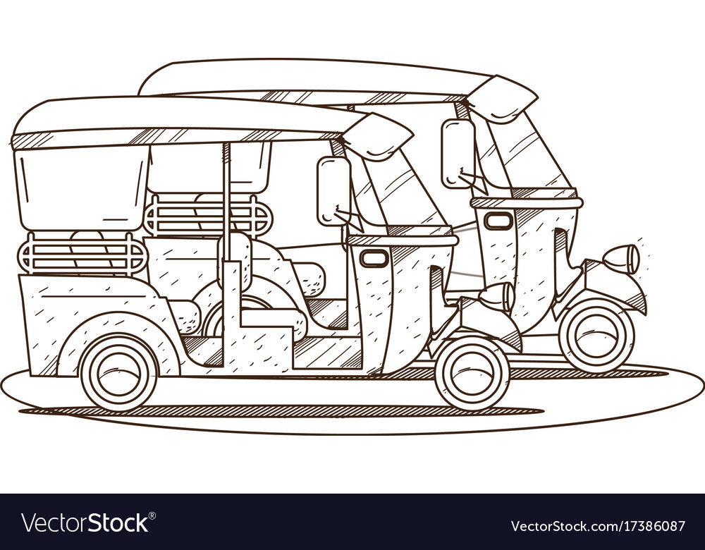 Vacation electric car outline on the theme