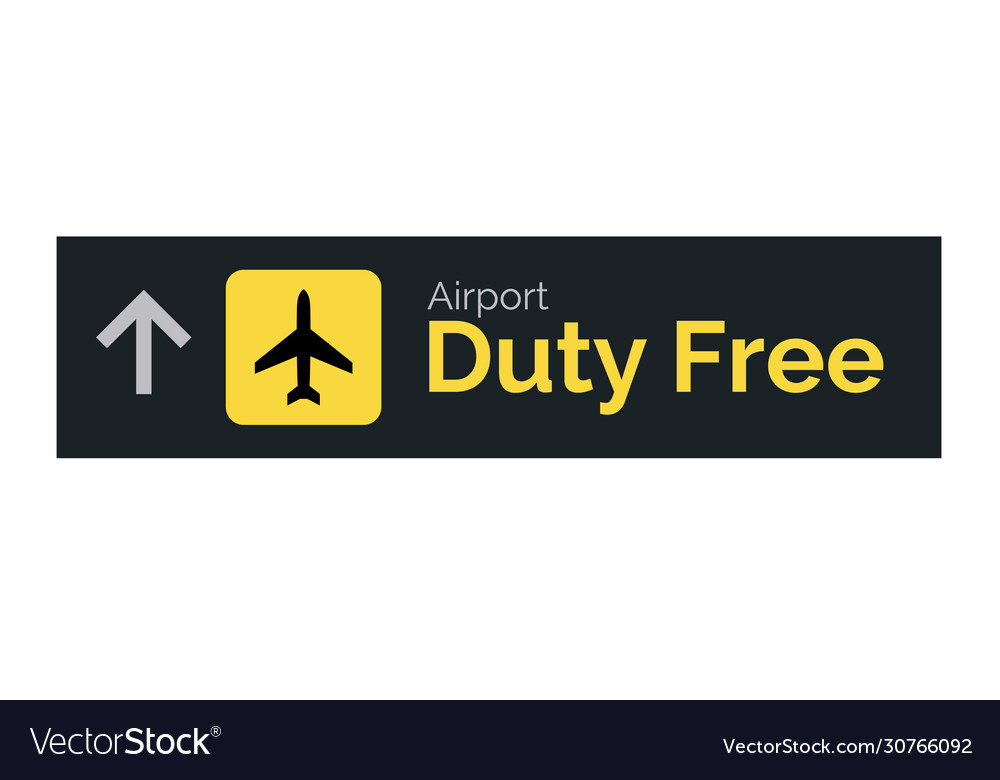 Airport duty free sign icon travel label Vector Image