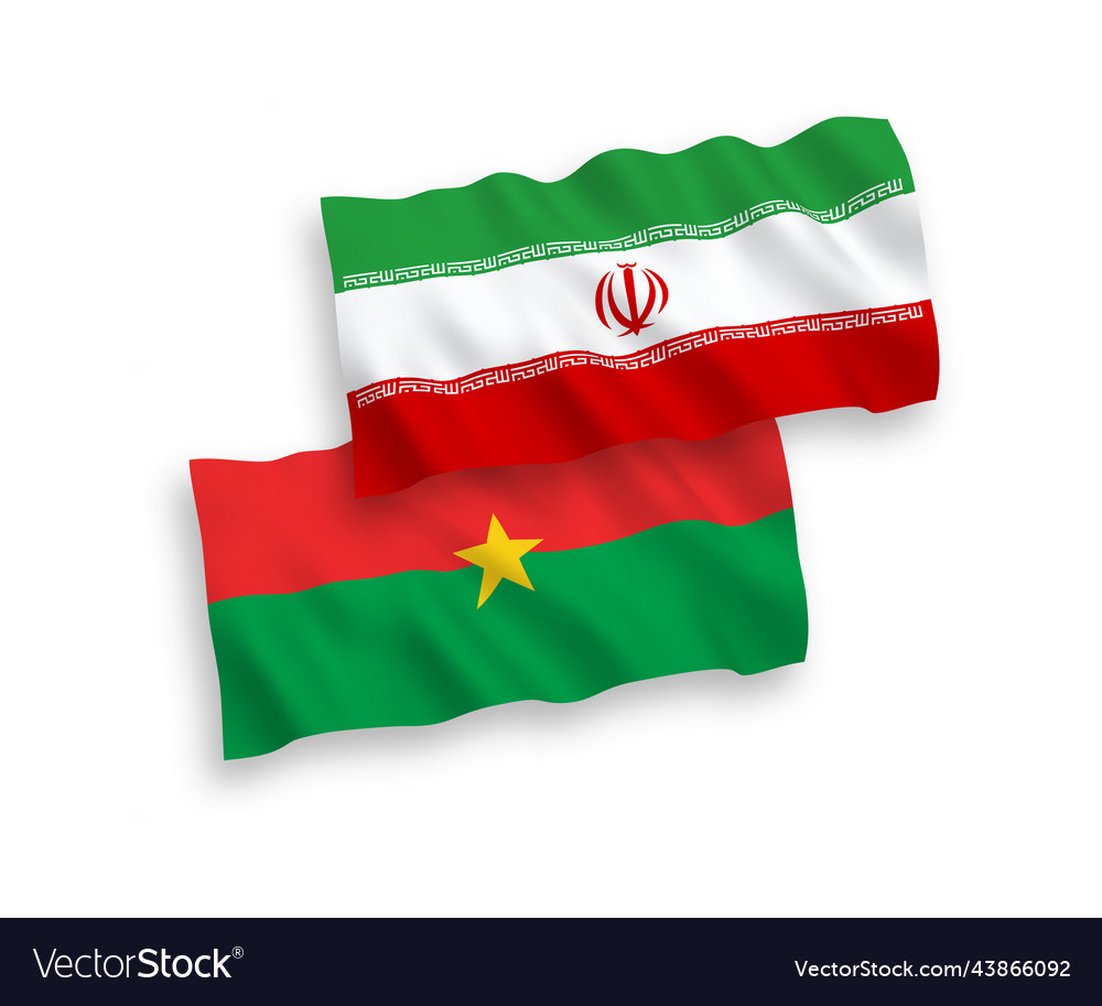 Burkina Faso & Iran Flags - White Background