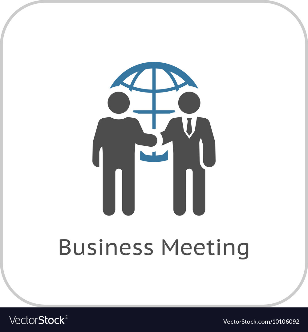 Business meeting icon flat design