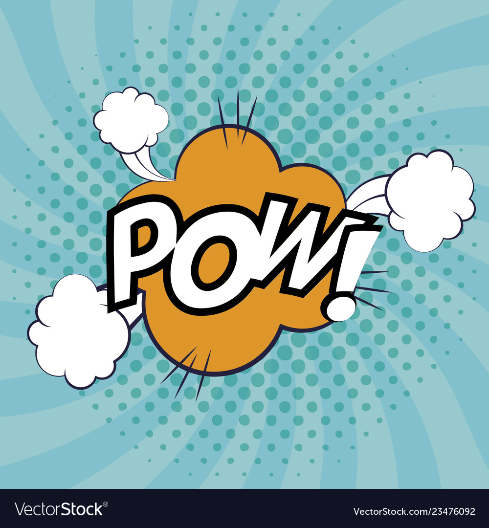 Expression bubble with pow pop art style