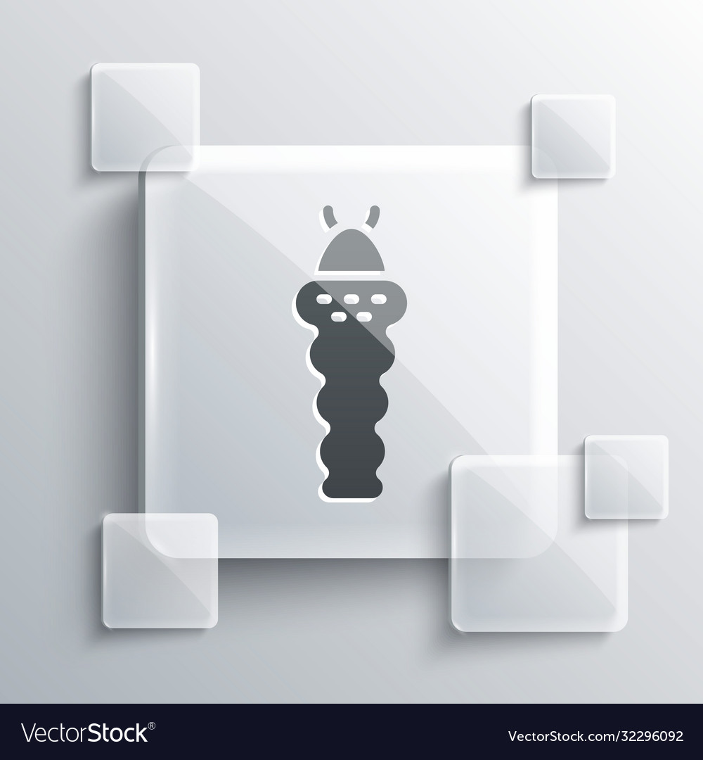 Grey larva insect icon isolated on background