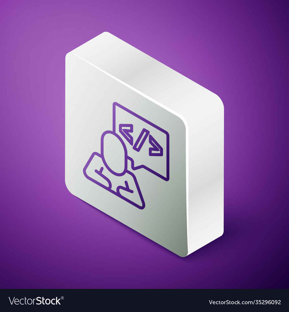 Isometric line web design and front end vector image Isometric line web design and front end