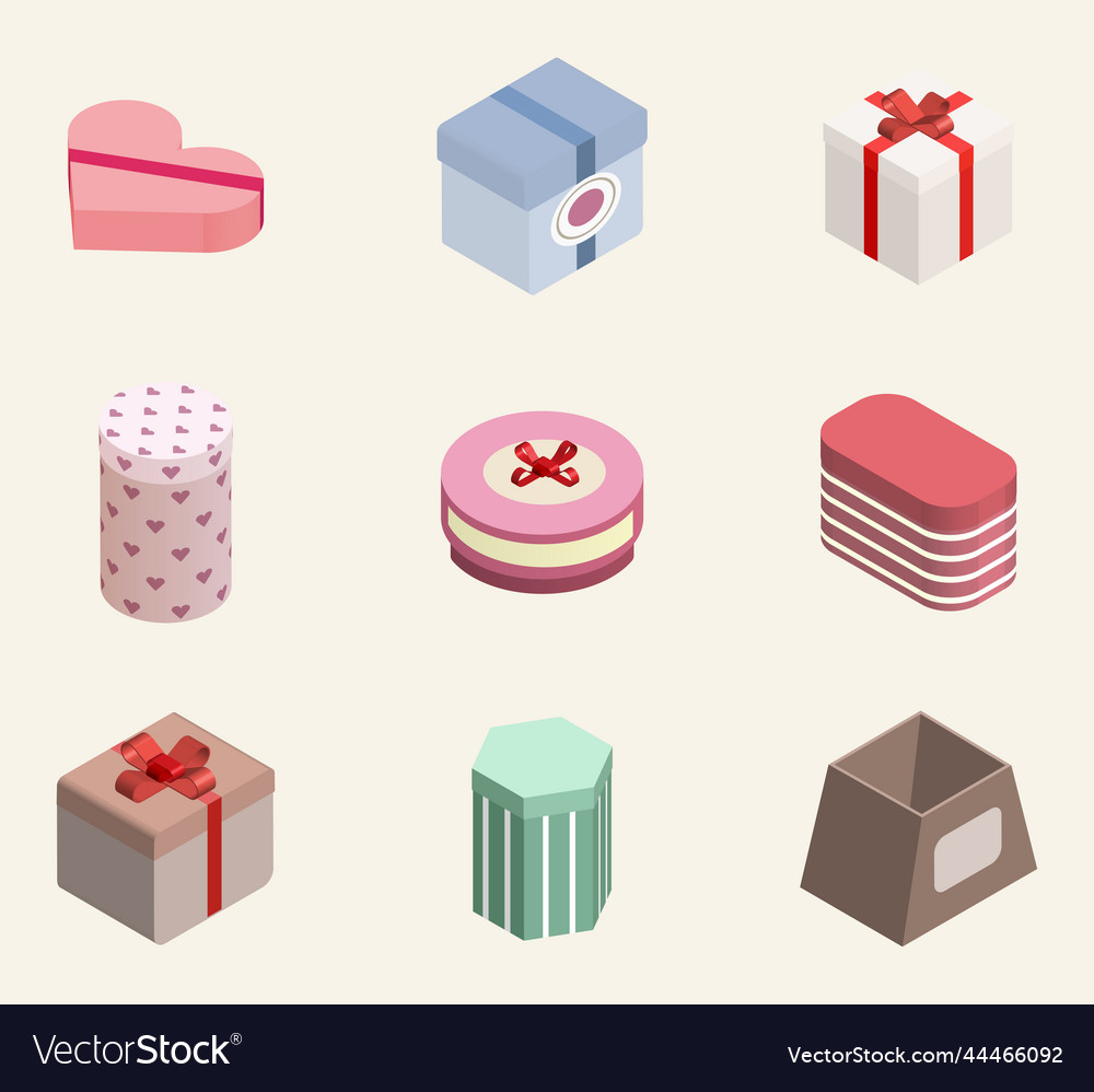 Presents boxes isometric