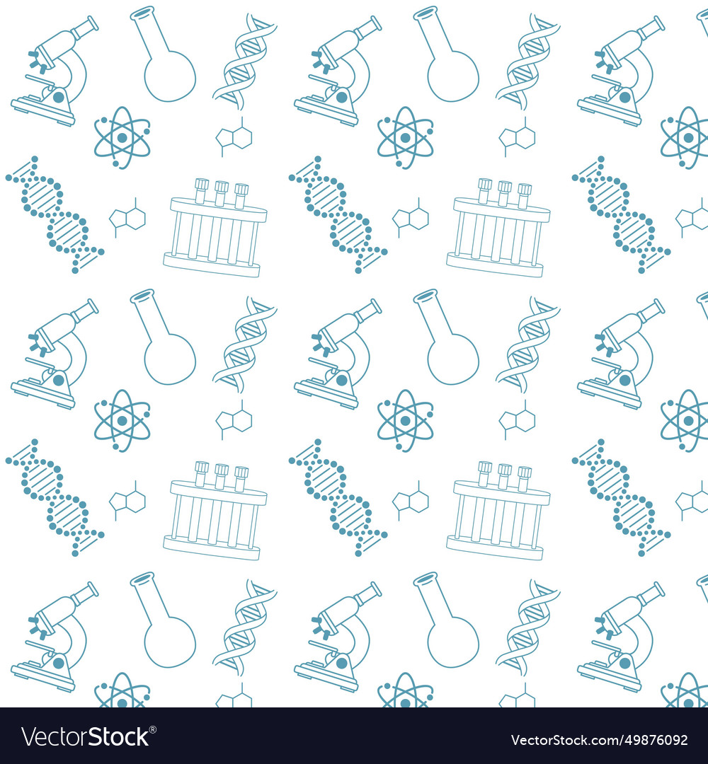 Seamless pattern with science icons collection Vector Image Seamless pattern with science icons collection