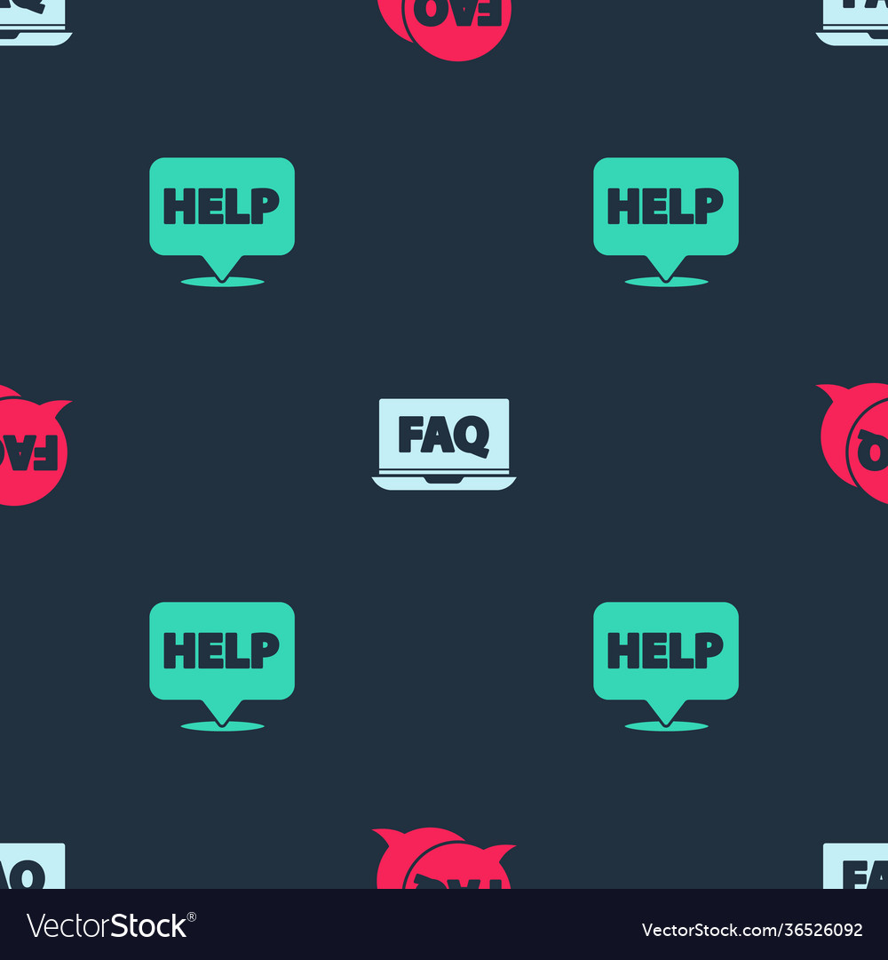 Set speech bubble with faq laptop and text vector image Set speech bubble with faq laptop and text