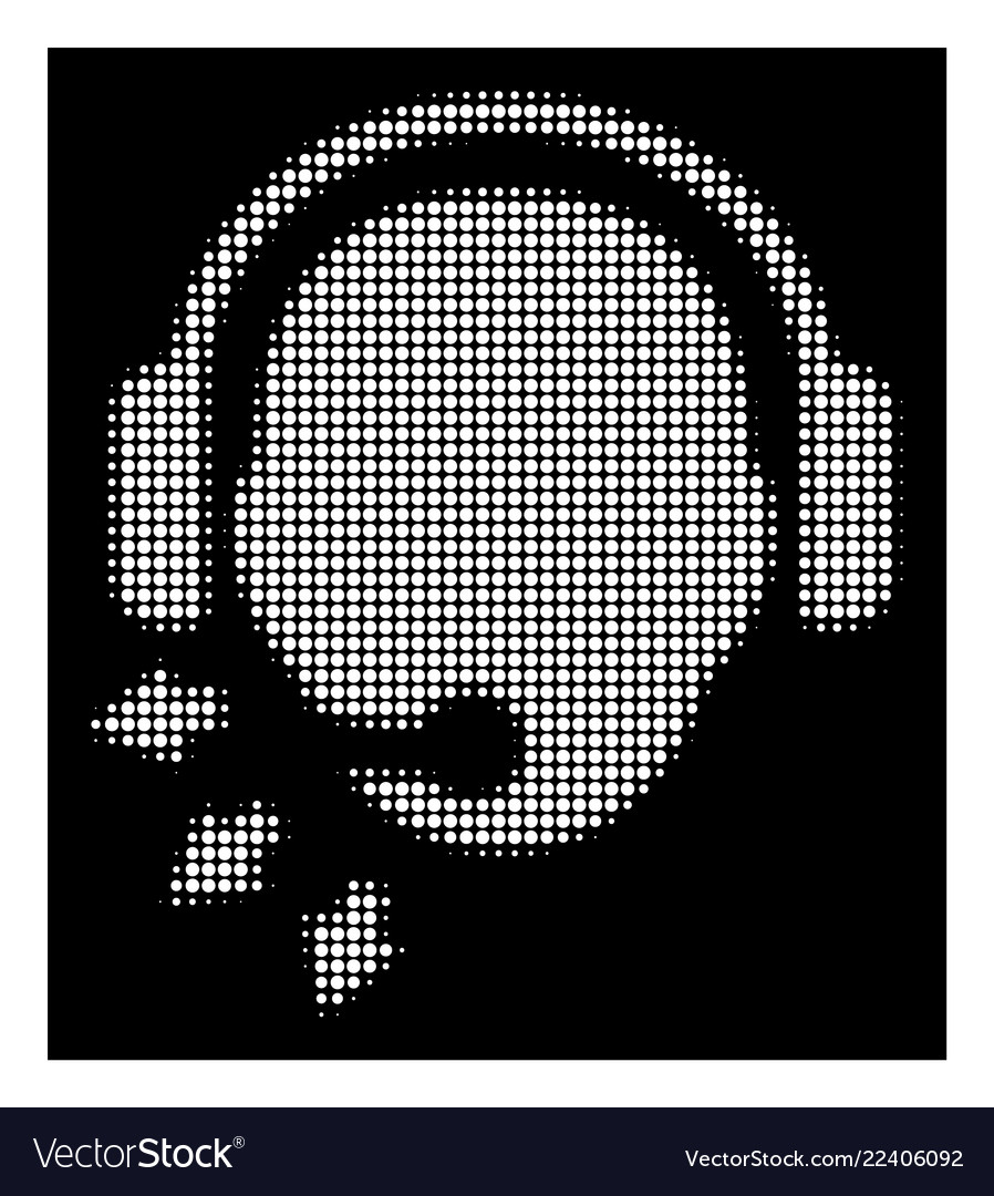 White halftone operator message icon vector image White halftone operator message icon