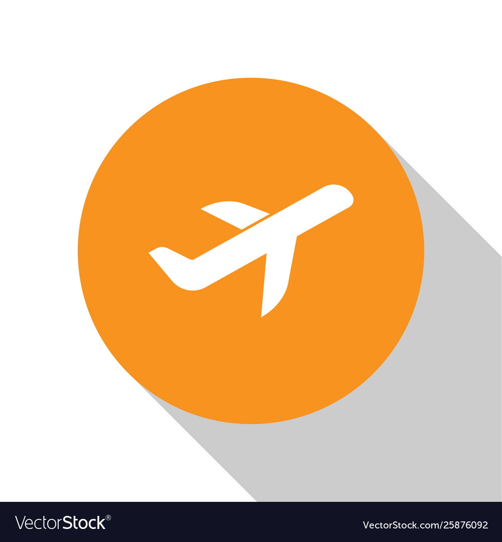 White plane icon isolated on background