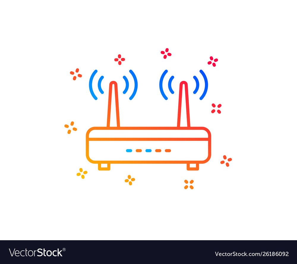 Wifi router line icon computer component sign