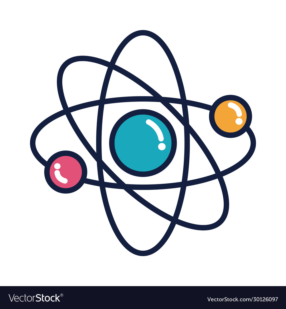 Atom molecule science line and fill style