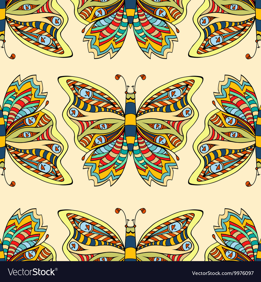 Butterfly seamless pattern Royalty Free Vector Image