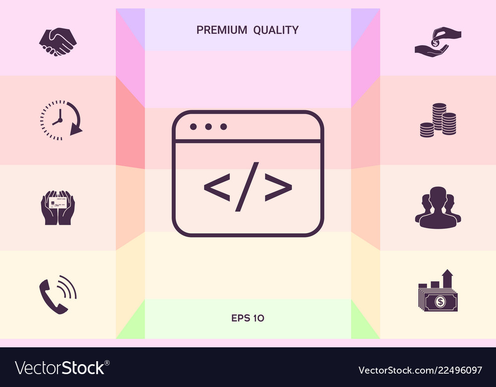 Code editor icon graphic elements