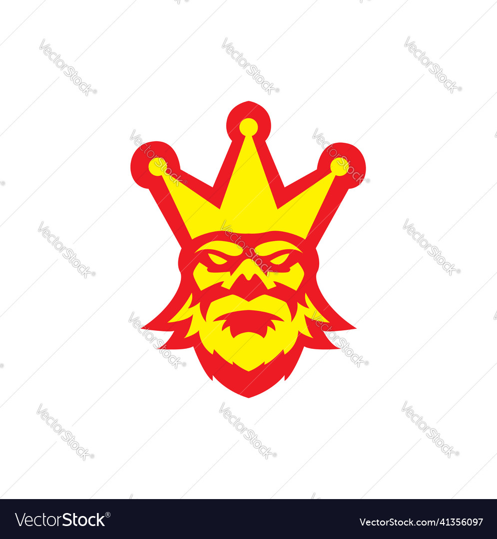 Colorful old man beard with crown logo design