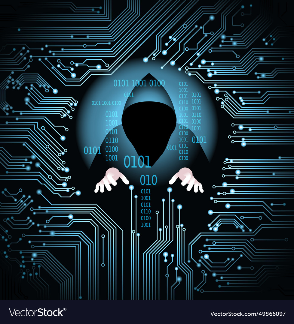Cyber attack business concept anonymous hacker vector image Cyber attack business concept anonymous hacker