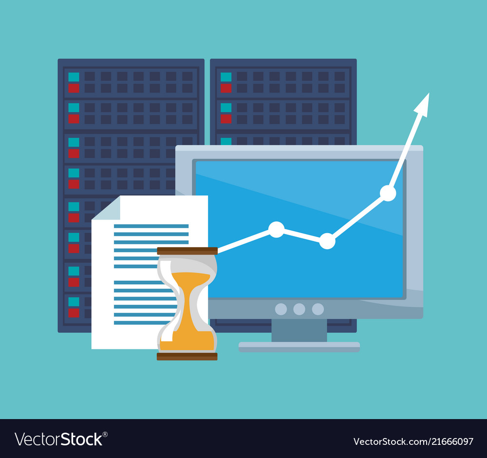 Database and cloud computing vector image Database and cloud computing