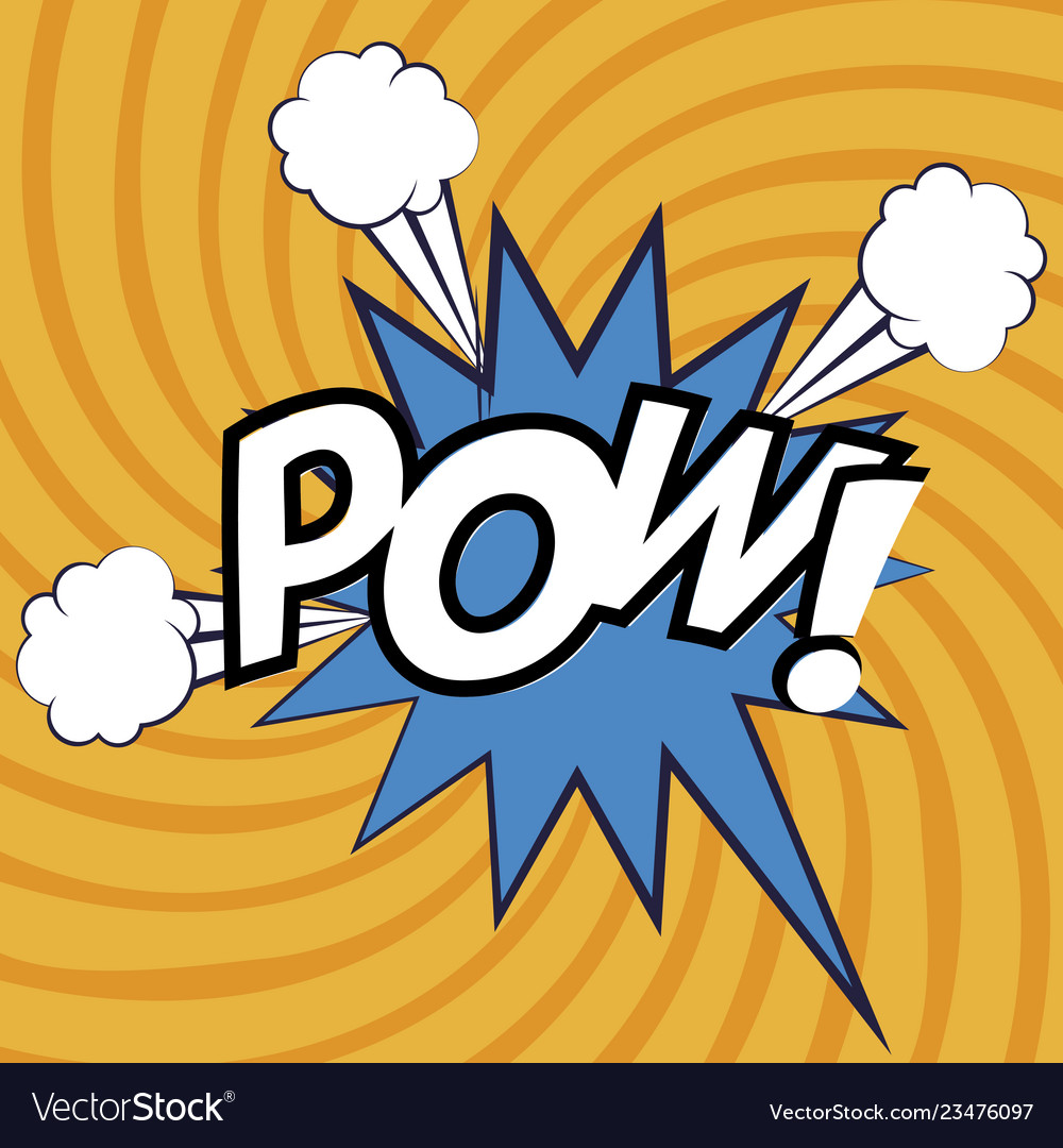 Expression bubble with pow pop art style
