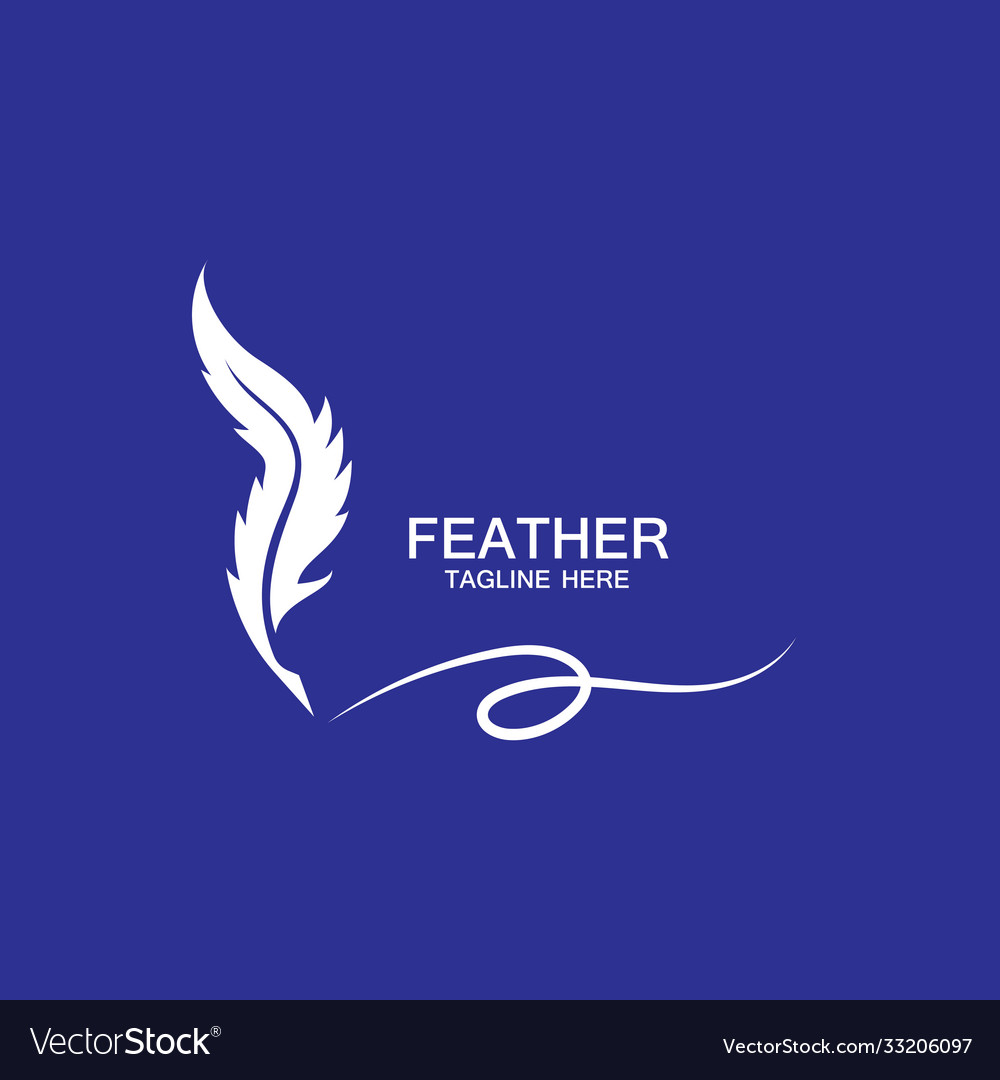 Feather pen logo template