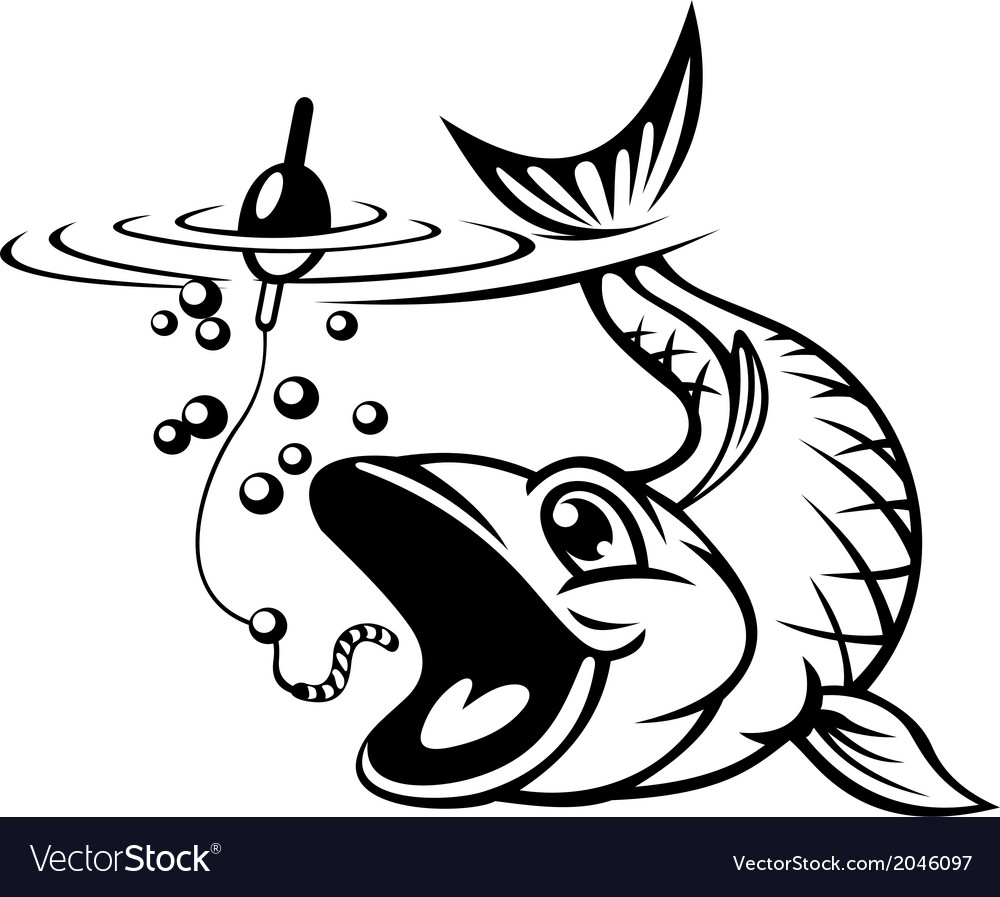 Download Fish catching a hook Royalty Free Vector Image