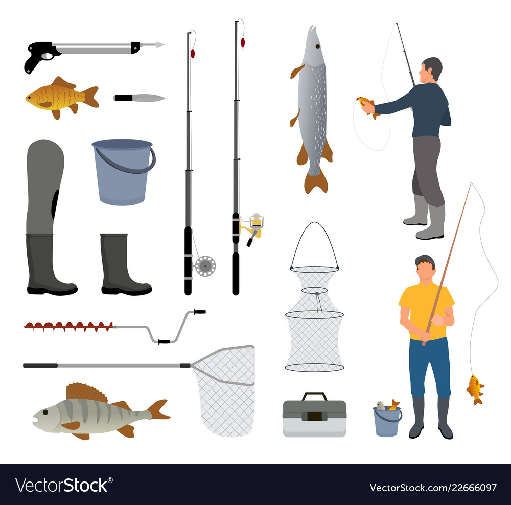 Fisherman mit Fisch-Stute und Ikone anpacken