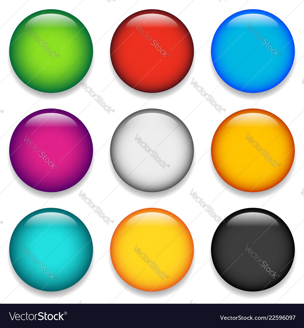 Glossy colorful circle sphere orb icons