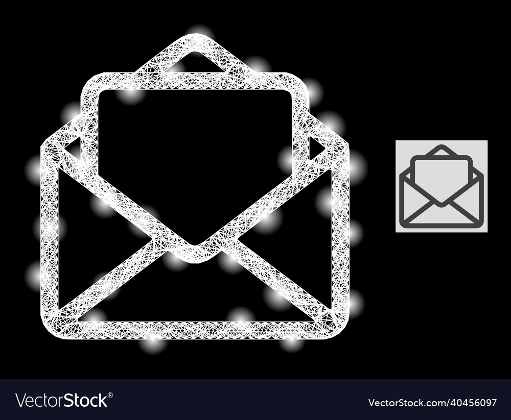 Glowing intersected mesh open letter vector image Glowing intersected mesh open letter