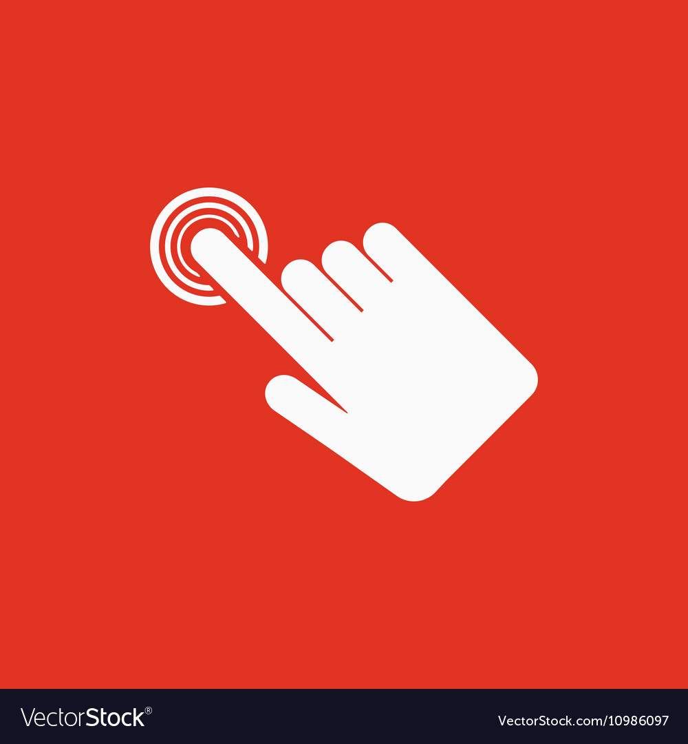 Hand click icon cursor symbol flat
