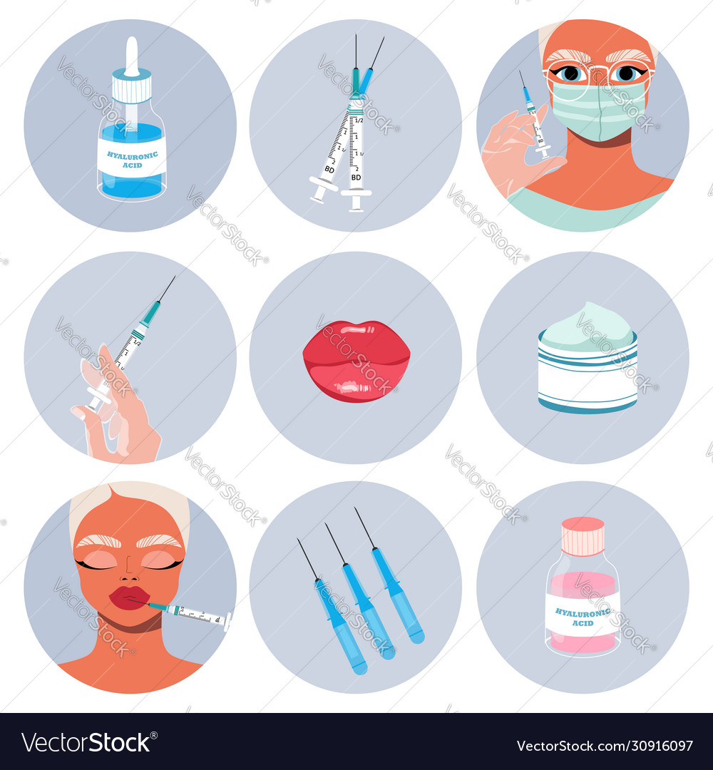 Lip Filler Cosmetic Icons