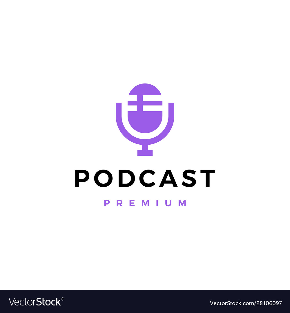 Mic podcast logo icon Royalty Free Vector Image