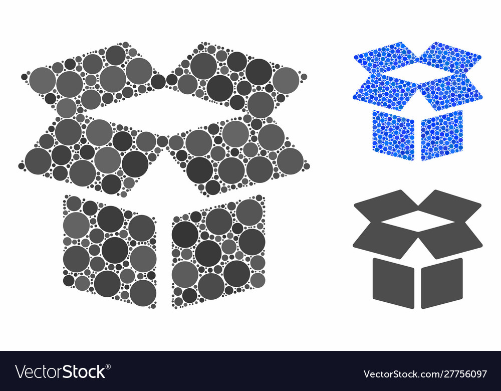 Open box composition icon round dots vector image Open box composition icon round dots